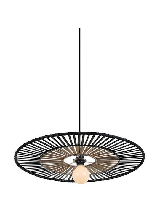 Zambelis Lights 19105 Μοντέρνο Κρεμαστό Φωτιστικό Μονόφωτο με Ντουί E27 σε Μαύρο Χρώμα 19105